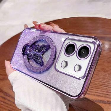 Imagem de Capa de silicone galvanizada para Xiaomi Redmi Note 13 Pro Plus 13pro 4g 5g 12 10 11 Poco X6 F6 M6, roxo, para Redmi Note 11