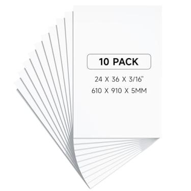 Imagem de PEKGRIL Quadro de pôster branco de 61 x 91 cm, pacote com 10, placa central de espuma de 5 mm de espessura, placa de espuma leve grande para projetos, quadros de exibição para artesanato, impressões