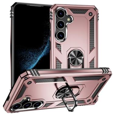 Imagem de SORAKA Capa para Samsung Galaxy S24 Plus com suporte de anel, capa protetora para Samsung Galaxy S24 Plus, capa traseira de policarbonato rígido com placa de metal para suporte magnético de telefone e