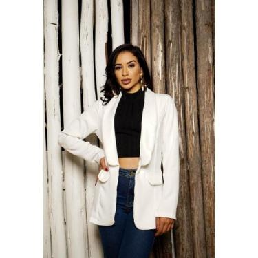 Imagem de Blazer Max Longo Sobretudo Feminino Acinturado Roupas Femininas Tendên