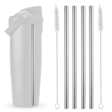 Imagem de 6un. Canudo de Reposição para Owala, Canudo Aço Inoxidável Reposição com Escova de Limpeza para Garrafa Owala FreeSip Sway 30 oz