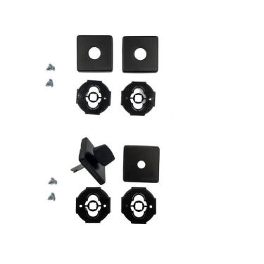 Imagem de Kit Roseta Avulsa Fechadura Banheiro Wc Imab Preta Preto