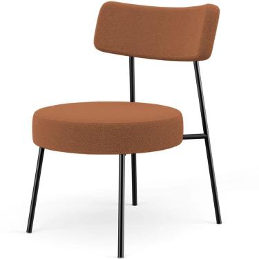 Imagem de Poltrona Decorativa Para Sala De Estar Base Fixa Londres L02 Bouclê Terracota - Lyam