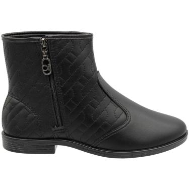 Imagem de Bota Feminina Casual Beira Rio Napa Bordada Zíper Cano Baixo