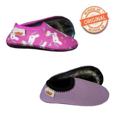 Imagem de Kit 2 Sapatilhas Neoprene Air Original Antiderrapante  Unicórnio + Lil