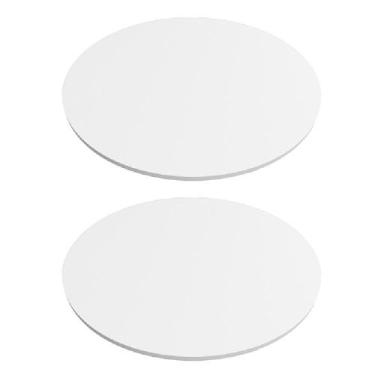 Imagem de Kit 02 Tampos de Mesa Redondo 100cm de 15mm Rimo - Branco - Móveis Rim