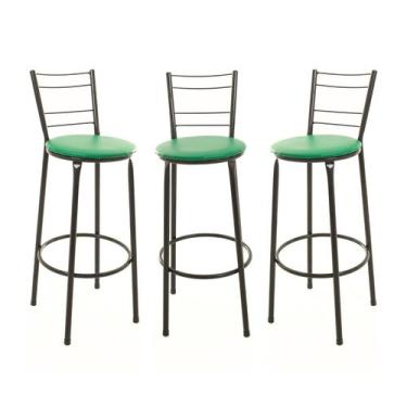 Imagem de Kit 3 Banquetas Banco Alto Balcão Cozinha Área Gourmet 4 Arames - ESPA