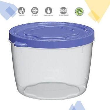 Imagem de Pote Redondo Plástico Empilhável Grande 4.5 Lt Arroz Feijão - Nitron