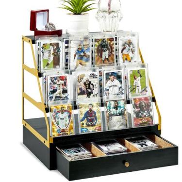 Imagem de Display de cartas colecionáveis Poyilooo de madeira de 3 camadas com g