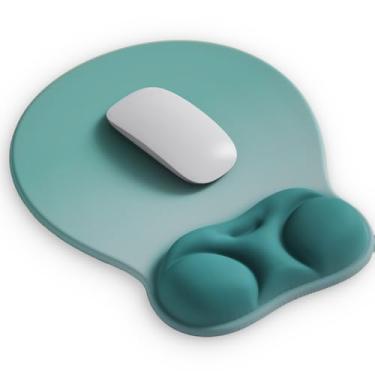 Imagem de Mouse pad ergonômico com suporte de descanso de pulso e almofada de gel para mesa; acessórios de decoração de computador fofos para mulheres. Tapete de mouse pequeno para laptop para escritório e casa