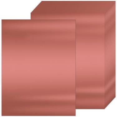 Imagem de 25 folhas metálicas ouro rosa cartolina cartolina 8,5 x 11 folhas brilhantes 250 g/m² papel pesado para scrapbook para certificados, convites, cartões comemorativos, artesanato, graduações