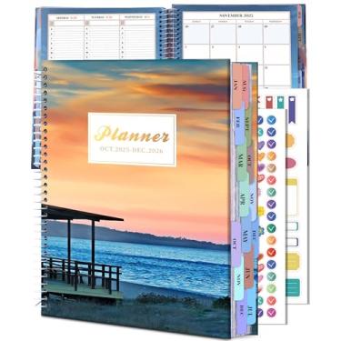 Imagem de CAGIE Agenda 2025-2026 mensal (25 de outubro a 26 de dezembro), agenda acadêmica de 15 meses 21,6 cm x 28 cm, agenda diária grande com horário horário, guia mensal, encadernação em espiral, marcador