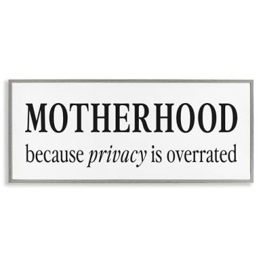 Imagem de Stupell Industries Privacy Overrated Motherhood Gray Framed Giclee Art, design by Lettered and Lined, 13 x 30