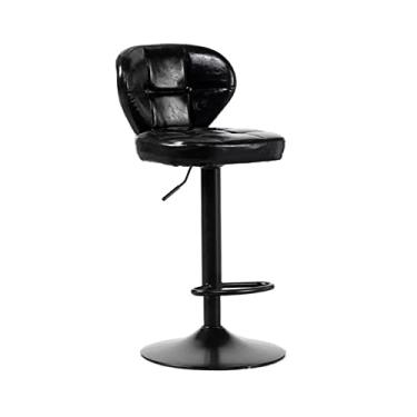 Imagem de Cadeira de bar cadeira de bar elevável (63-83 cm) moderna simples couro PU encosto cadeira de bar pode girar banco alto bancos de bar ajustáveis (cor: E)