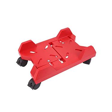 Imagem de Suporte para PC, suporte de CPU, suporte para impressora com polia, suporte de PC, adequado para a maioria dos hosts de PC (preto/branco/vermelho) (cor: 1)