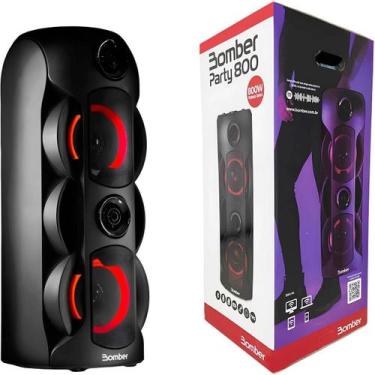 Imagem de Caixa de Som Portátil Amplificada Bluetooth Karaokê Usb Mic - Bomber