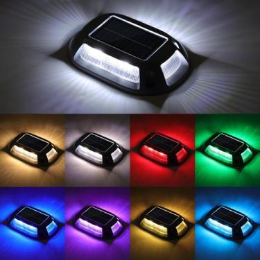 Imagem de Luzes solares de garagem VOLISUN, pacote com 8, 9 cores, RGB, IP67