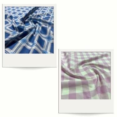 Imagem de Tecido Tricoline Xadrez Estampado 100% Algodão 1,40m para Roupas e Ves