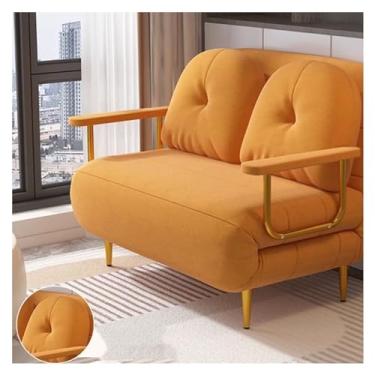 Imagem de Sofá-cama dobrável Sofá-cama dobrável moderno, sofá-cama com encosto ajustável multifuncional, poltrona reclinável conversível, adequado para sala de estar, quarto(Orange,100cm)