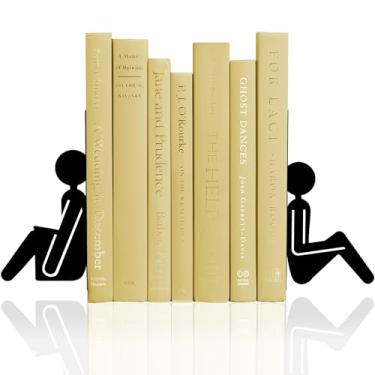 Imagem de TYLCC Suportes de livros de metal exclusivos para prateleiras e mesa de escritório Rolhas decorativas minimalistas abstratas para leitores, decoração de estante, 1 par