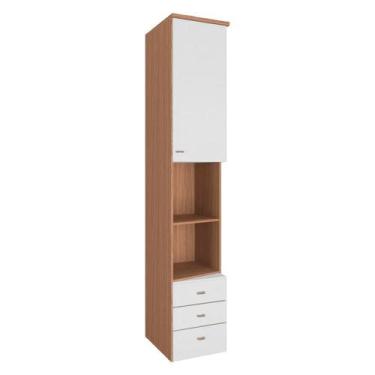 Imagem de Modulo Lateral 1 Porta 3 Gavetas 44,3cm Setiba Plus Rimo Carvalho/Bran
