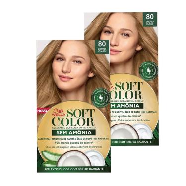 Imagem de Kit 2 Tintura Soft Color Sem Amônia Louro Claro 80 Kit
