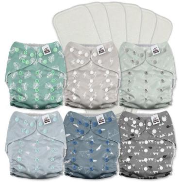 Imagem de Pacote de 6 fraldas de pano Mama Koala 3.0 com inserções reutilizáveis