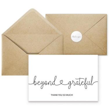 Imagem de Cartões de agradecimento Paper Play Beyond Grateful, pacote com 20 env