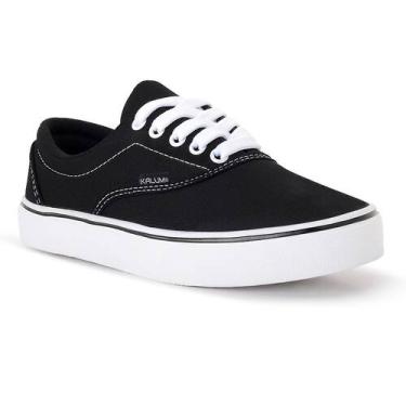 Imagem de Tênis Skate Street Kalum Sola Reta Confortavel Feminino, Preto branco,