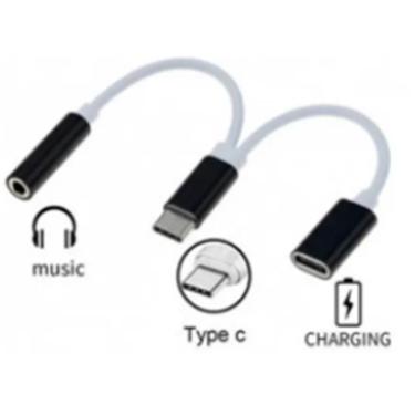 Imagem de Cabo Adaptador Pra Fone Com Saida Tipe C Duplo Type C E P2