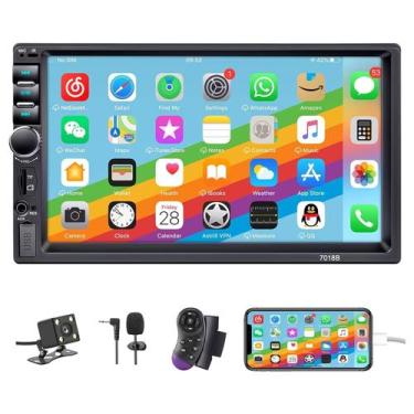 Imagem de Estéreo de carro LSLYA Double Din 7" HD com tela de toque Bluetooth