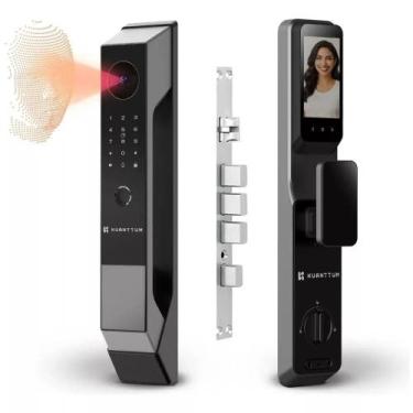 Imagem de Fechadura Digital Inteligente Wifi Reconhecimento Facial 3d Kuanttum O