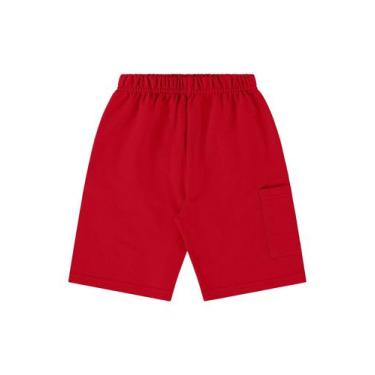 Imagem de Bermuda Infantil em Moletom para Menino Bee Loop, Vermelho, 4
