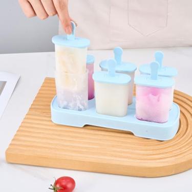 Imagem de 1 picolé de silicone, sorvete caseiro - azul