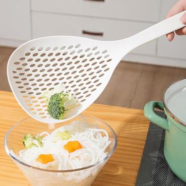 Imagem de Colher escumadeira para cozinhar coador de cozinha resistente ao calor concha leve com fenda para fritar macarrão e drenagem de óleo
