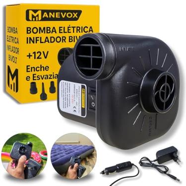 Imagem de Bomba Elétrica Inflador Portátil Colchão Boia Piscina Bote Encher Esvaziar Infláveis Compressor Manevox