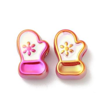 Imagem de 20 peças de contas de acrílico de Natal, luvas de plástico soltas espaçadoras para fazer joias de Natal, colar, pulseira, brinco, chaveiro, artesanato DIY