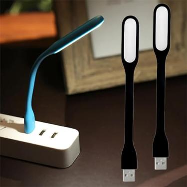 Imagem de Pacote com 2 mini luzes USB para teclado – luz LED para laptop, luz noturna USB flexível para notebook, lâmpada de leitura de livro pescoço de ganso ajustável, fonte de iluminação LED portátil para