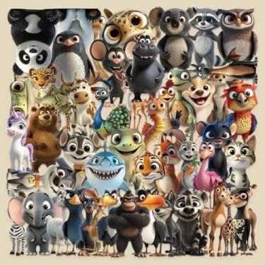 Imagem de 50PCS Cartoon Animal Decorative Stickers | for Diaries, Suitcases, Refrigerators, Books | Ideal for Birthdays, Holidays & Learning Rewards