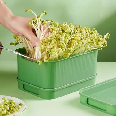 Imagem de Bandeja de germinação de sementes hidropônica sem solo vaso de transplante de flores vegetais, jardim doméstico, ferramenta conveniente para berçário, verde