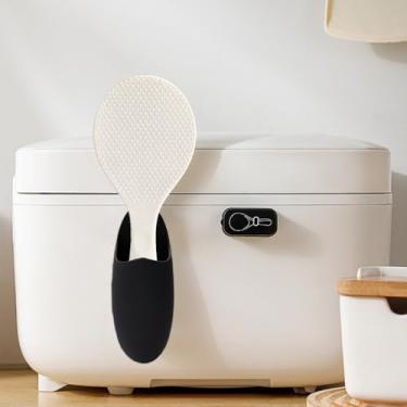 Imagem de Mini suporte de colher de arroz cozinha casa banheiro prateleira de armazenamento, preto