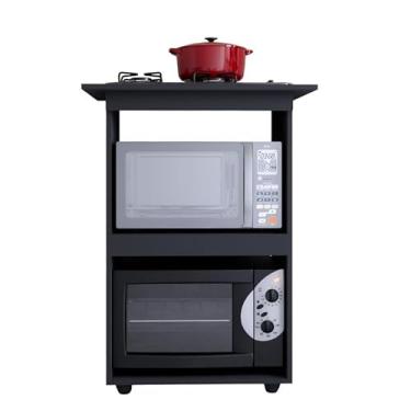 Imagem de BALCÃO PARA FOGÃO COOKTOP 4 BOCAS MULTIUSO MICROONDAS E FORNO COZINHA(PRETO)