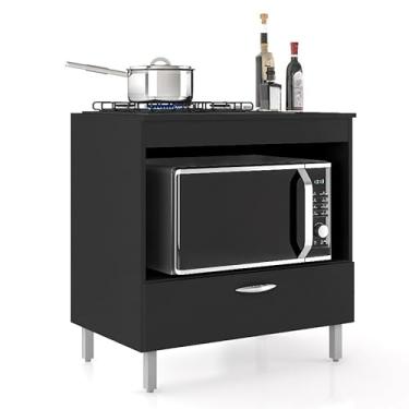 Imagem de Balcão para Cooktop 4 Bocas com 1 Porta Compact (Preto)