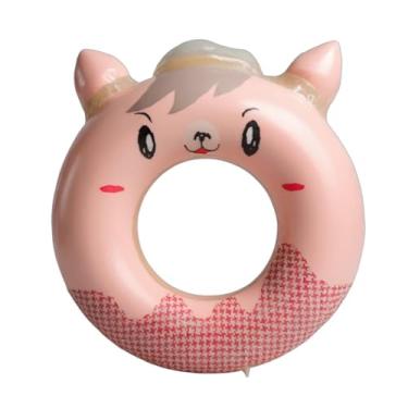 Imagem de Bóia Inflável Infantil Circular: diversão garantida na água com design colorido e resistente! (Orelhudinha Rosê, 65 cm)