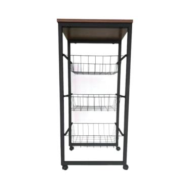 Imagem de Fruteira De Chão Para Cozinha Em Mdf Aço