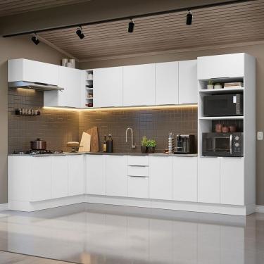 Imagem de Armário De Cozinha Completa De Canto 499cm Branco Stella Madesa 01 Branco