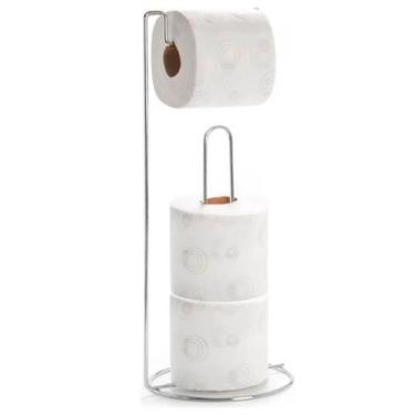 Imagem de Suporte de Chão Porta Rolo de Papel Higiênico com Capacidade para 3 Ro