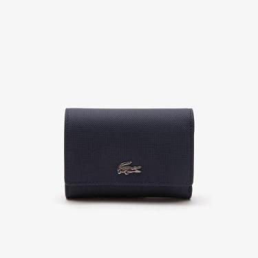 Imagem de Carteira Lacoste Anna com Fecho Snap, Azul marinho, Vermelho, 00