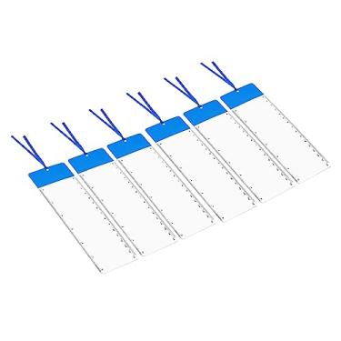 Imagem de Generic Lupa de marcador de página com régua, pacote com 6, lente de aumento de 3 páginas para baixa visão, pessoas, leitura, livro, revista, jornal, azul