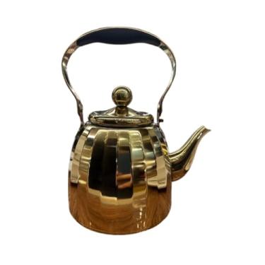 Imagem de Bule Dourado Inox Indução e Gás – Chaleira Elegante para Chá/Café, com Infusor 1L 1,5L 600ml(Dourado 1L)